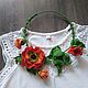 Заказать  В цветущих маках. Knitted flowers. Ярмарка Мастеров. . Колье Фото №3