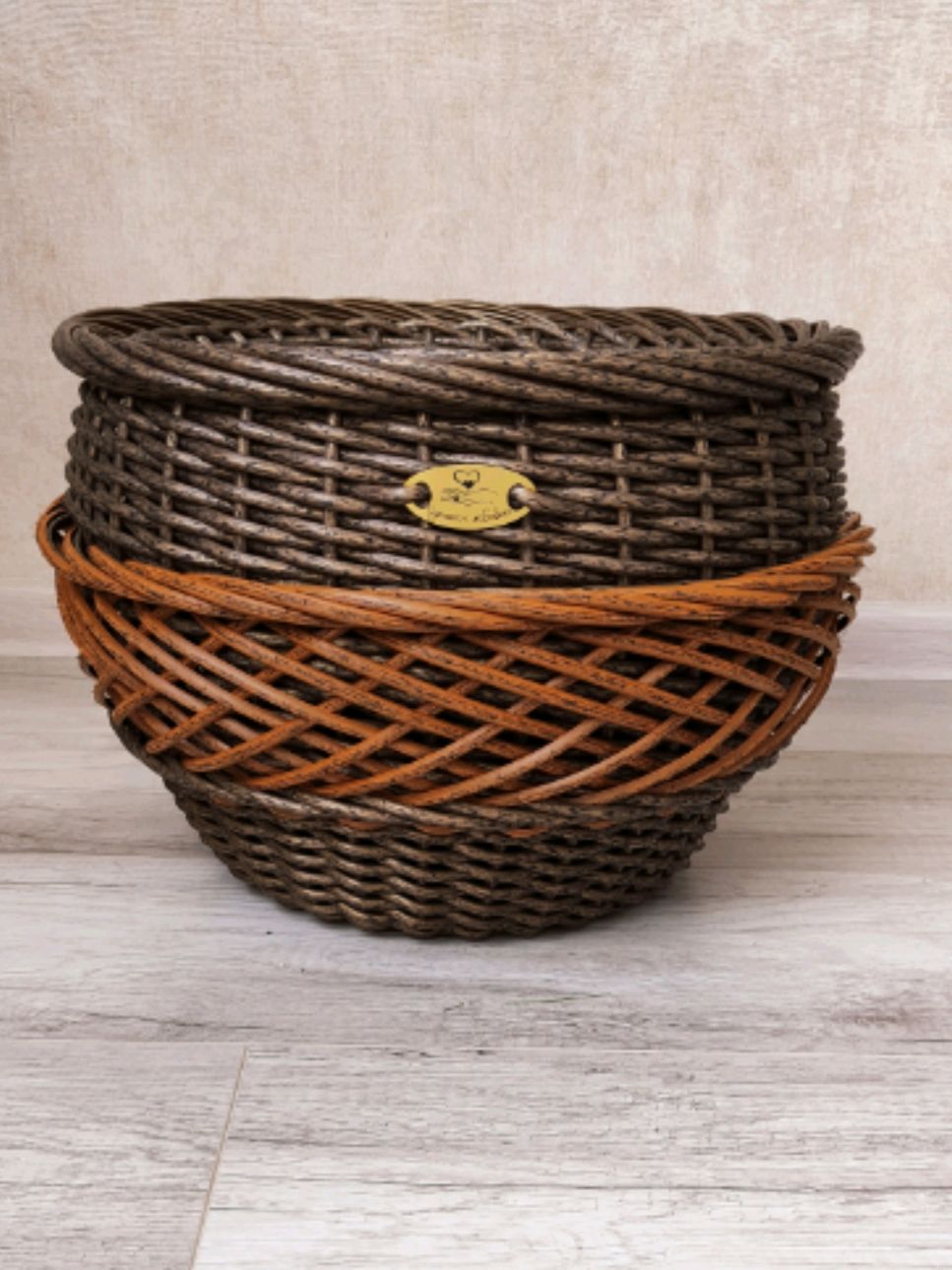 Кашпо из искусственного ротанга 12 литров с дренажными отверстиями в ...