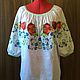 Women's blouse embroidered 'Summer flowers' ZHR4-007, Blouses, Temryuk,  Фото №1