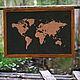 Пробковая доска 100 на 60 см. "Карта мира", Фотокартины, Санкт-Петербург,  Фото №1