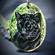 Pendant with lacquer miniature Panther painting on stone, Pendant, Biisk,  Фото №1