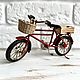 Toy bicycle with basket and mini cart for bicycle miniature. Doll furniture. kotomka-nv. My Livemaster. Фото №6