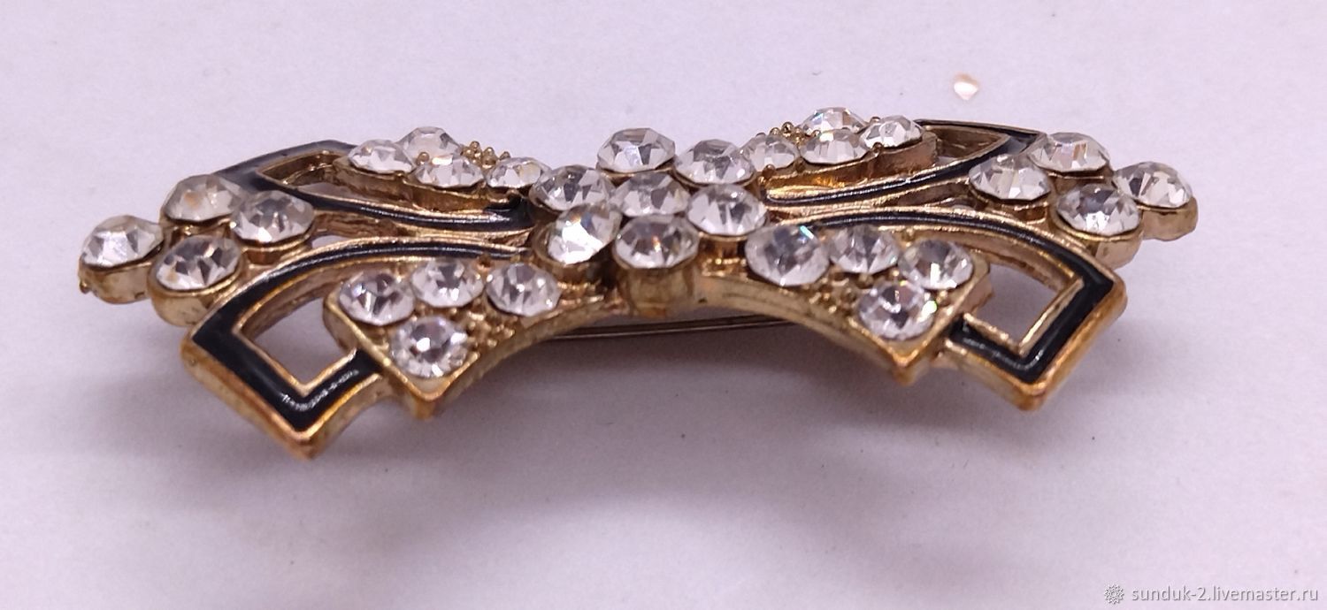 Винтаж: БРОШЬ, МЕТАЛЛ, ЭМАЛЬ 5,5*2,7см купить в интернет-магазине ...