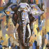 Картины и панно handmade. Livemaster - original item Oil painting Elephant. Picture. Buy oil painting. Pictures. Handmade.