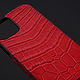 Чехол на любую модель iPhone из кожи крокодила IMA8002R2. Чехол. CrocShop товары из экзотической кожи. Интернет-магазин Ярмарка Мастеров.  Фото №2