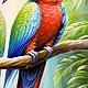 Картина Попугаи в тропиках, на холсте 70 х 50 см. Картины. MariaDavi Art. Ярмарка Мастеров.  Фото №5