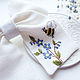 Заказать Bow with embroidery - Bumblebee and forget-me-nots. annetka-ann (annetka-ann). Ярмарка Мастеров. . Hairpins Фото №3
