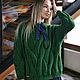 Jerseys: Women's knitted oversize jumper in green color to order. Sweaters. Kardigan sviter - женский вязаный свитер кардиган оверсайз. My Livemaster. Фото №4