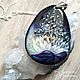 Order Pendant with a painting on the stone 'Lotus' Lacquer miniature. Picture&miniature lacquer painting. Livemaster. . Pendants Фото №3