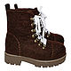 Dark brown felt boots with laces. Felt boots. tolkovalenki. Online shopping on My Livemaster.  Фото №2