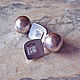 Серьги "Dusty Rose" хлопковый жемчуг, фианиты. Серьги-пусеты. NKJewelry. Интернет-магазин Ярмарка Мастеров.  Фото №2