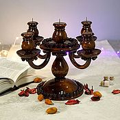 Для дома и интерьера handmade. Livemaster - original item Candelabra for 5 candles made of handmade Siberian cedar. WC25. Handmade.