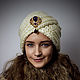 Turban hat knitted with a voluminous pattern of merino/alpaca. Caps. Knitwear shop Fairy Tale by Irina. Online shopping on My Livemaster.  Фото №2