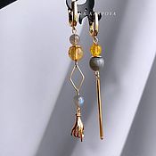 Украшения handmade. Livemaster - original item Earrings with quartz. Handmade.