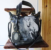 Сумки и аксессуары handmade. Livemaster - original item Leather women`s bag with painting to order for Natalia. Handmade.