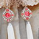 Clip-on earrings with Tassels coral. Tassel earrings. nadinbant (Nadinbant). Online shopping on My Livemaster.  Фото №2