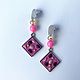 Earrings Geometry.pink rhombus peas. Earrings. KOKOSHNIKI Fashion jewel studio. Online shopping on My Livemaster.  Фото №2