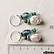 Double earrings 'Beauty' silver, emerald, pearl. Earrings. Ekart Ekaterina Dmitrieva. My Livemaster. Фото №5