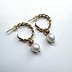 Серьги-гвоздики с жемчугом. Серьги классические. Katerina Moroz accessories for you (katerinamoroz). Ярмарка Мастеров.  Фото №4