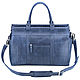 Leather city bag 'foster' (blue crazy). Valise. Russian leather Guild. My Livemaster. Фото №6