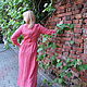 Платье льняное длинное с рукавом  "Летний закат" розовое. Платья. ●Zanka●авторская одежда и аксессуары. Ярмарка Мастеров.  Фото №6