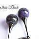 Order Earrings with charoite, rare stone, maces, black accessories. White Book. Livemaster. . Earrings Фото №3