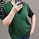 Жилет из шерсти ширина 60 см женский вязаный изумрудный. Жилеты. AccessoriesWool мягко и комфортно. Ярмарка Мастеров.  Фото №9