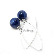 Украшения handmade. Livemaster - original item Silver earrings with kyanites 