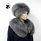 Fur collar Snood fur silver Fox breed Blue frost No. №4. Collars. Mishan (mishan). My Livemaster. Фото №5