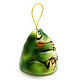 Ceramic bell 'Frog with a water lily'. Bells. aboka. My Livemaster. Фото №4