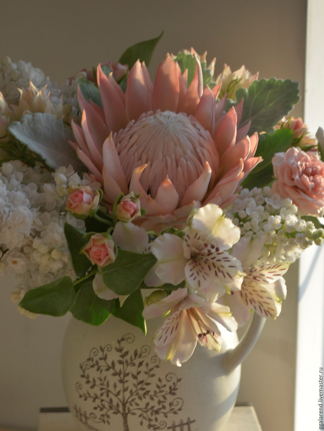 Bouquet With Protea Flowers From Polymer Clay Shop Online On Livemaster With Shipping 