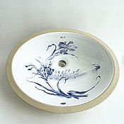 Для дома и интерьера handmade. Livemaster - original item Built-in sink with painted Irises. Handmade.
