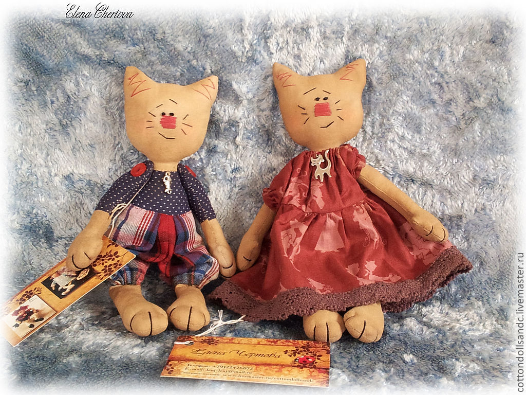 Текстильные куклы Чердачные коты