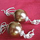 Earrings 'Bronze color' Large balls Pearls Majorca. Earrings. Rimliana - the breath of the nature (Rimliana). My Livemaster. Фото №4