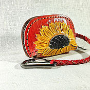Сумки и аксессуары handmade. Livemaster - original item Handmade leather coin purse, Sunflowers. Handmade.