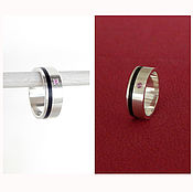 Украшения handmade. Livemaster - original item Silver ring with jet and sapphire.. Handmade.