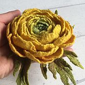 Украшения handmade. Livemaster - original item Felted brooch yellow Ranunculus (Buttercup). Handmade.
