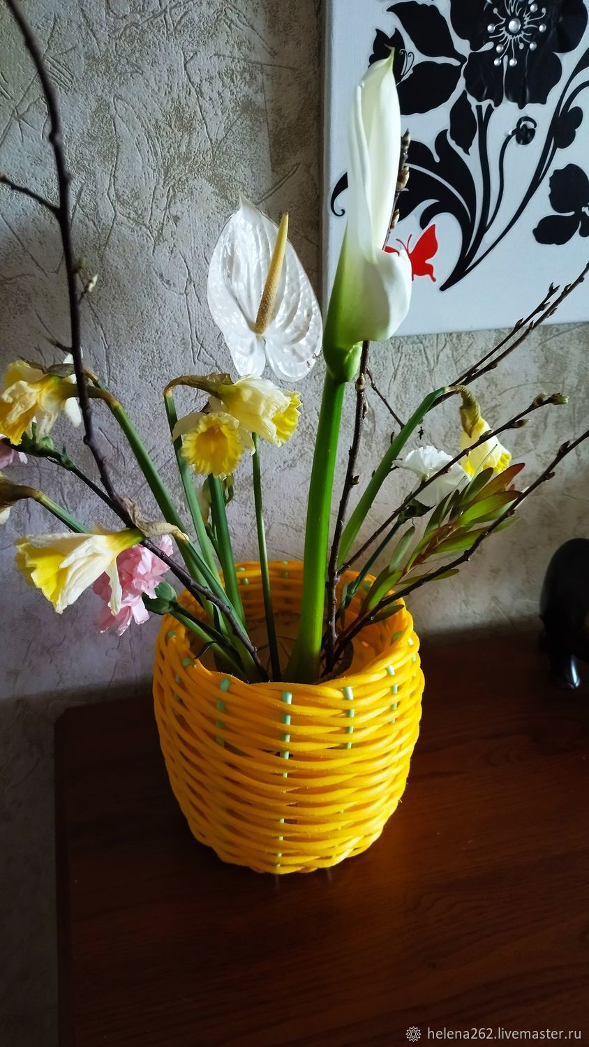 Кашпо из искусственного ротанга в интернет-магазине на Ярмарке Мастеров ...