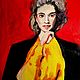 Oil painting ' Girl on a red background', Pictures, Moscow,  Фото №1