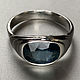 Vedic silver ring with Blue Sapphire (3,89 ct)handmade, Rings, Moscow,  Фото №1