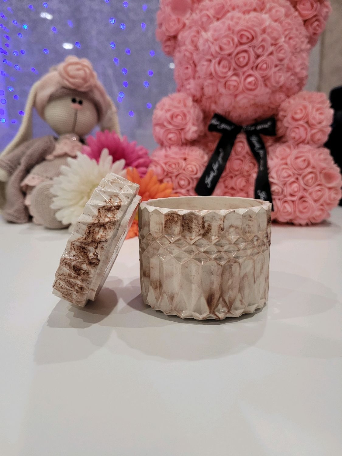 Подсвечник из гипса с декором в интернет-магазине на Ярмарке Мастеров ...