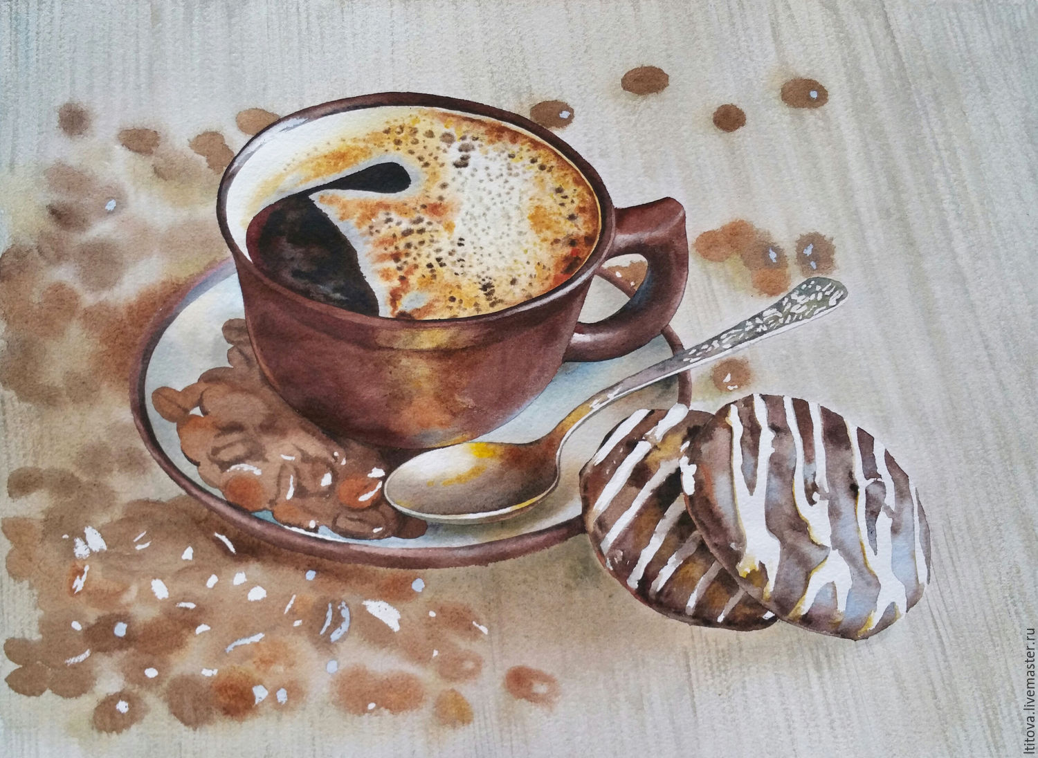 Алмазная живопись картина coffe