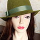 Hat 'Fedora' khaki. Hats1. Oksana Moleva. My Livemaster. Фото №5