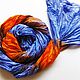 Tippet batik crinkled Dawn over Paris silk 100% silk 100% silk Fair masters Handmade Womens scarf Gift woman Scarf scarves Batik stole Purple Orange

