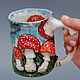 A large mug of 'Fly agaric'. Mugs and cups. Mila. My Livemaster. Фото №6