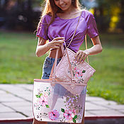 Сумки и аксессуары handmade. Livemaster - original item Shopping bag with embroidery. Double shopper bag 
