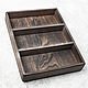 Silverware tray with three compartments made of dark oak. Utensils. Foxwoodrus. My Livemaster. Фото №5