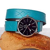 Украшения handmade. Livemaster - original item Wristwatch on Turquoise Genuine Leather Bracelet. Handmade.