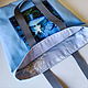 Order Blue Beach Bag Shopper Forest Motif Ballerina Shoulder Bag Tote. mechty-o-lete. Livemaster. . Beach bag Фото №3