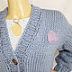 Вязаный кардиган крупной вязки с сердечками. Кардиганы. Knit by Heart - Вязаная одежда 富. Ярмарка Мастеров.  Фото №7